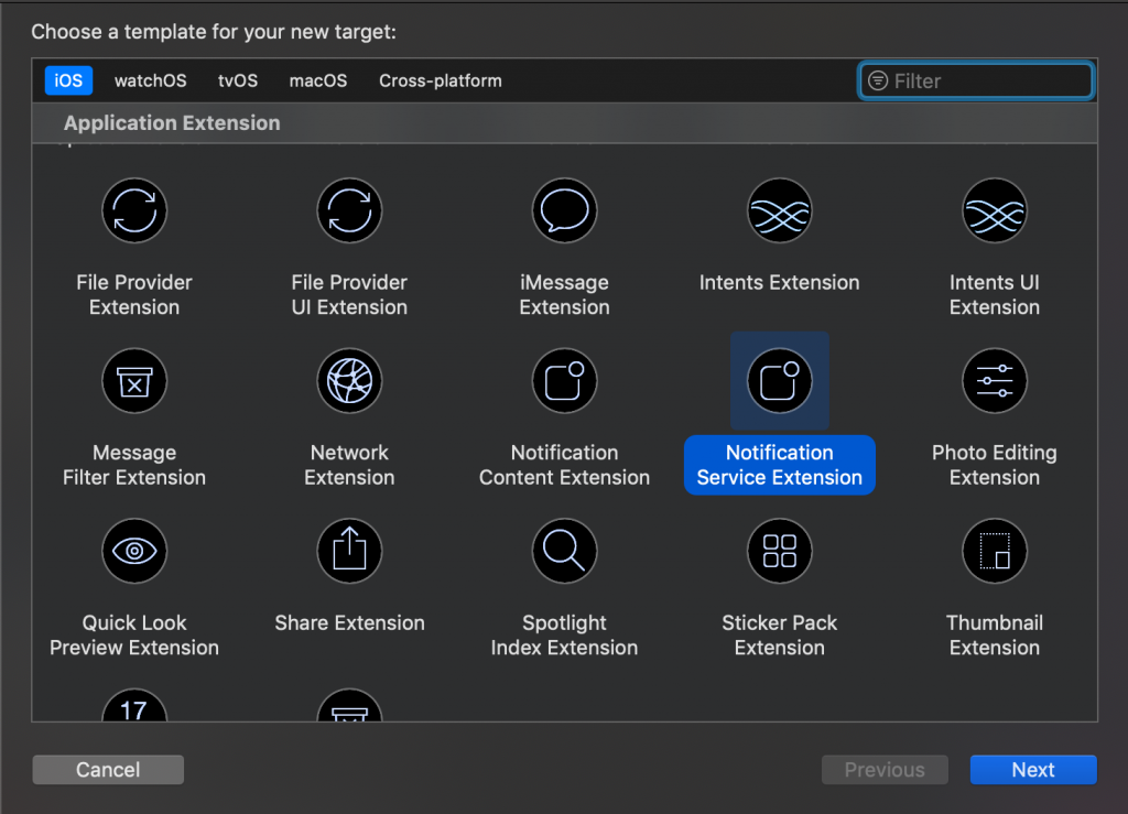 Creating a new Notification Service Extension