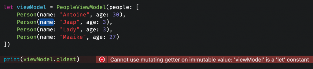 A Lazy var is mutating it's enclosing instance.