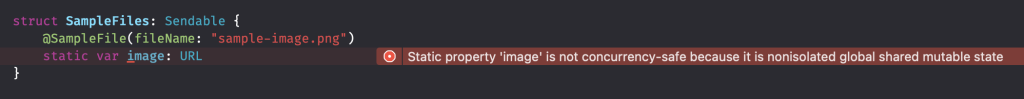 Property Wrappers don't go well together with Strict Concurrency and Sendable support.