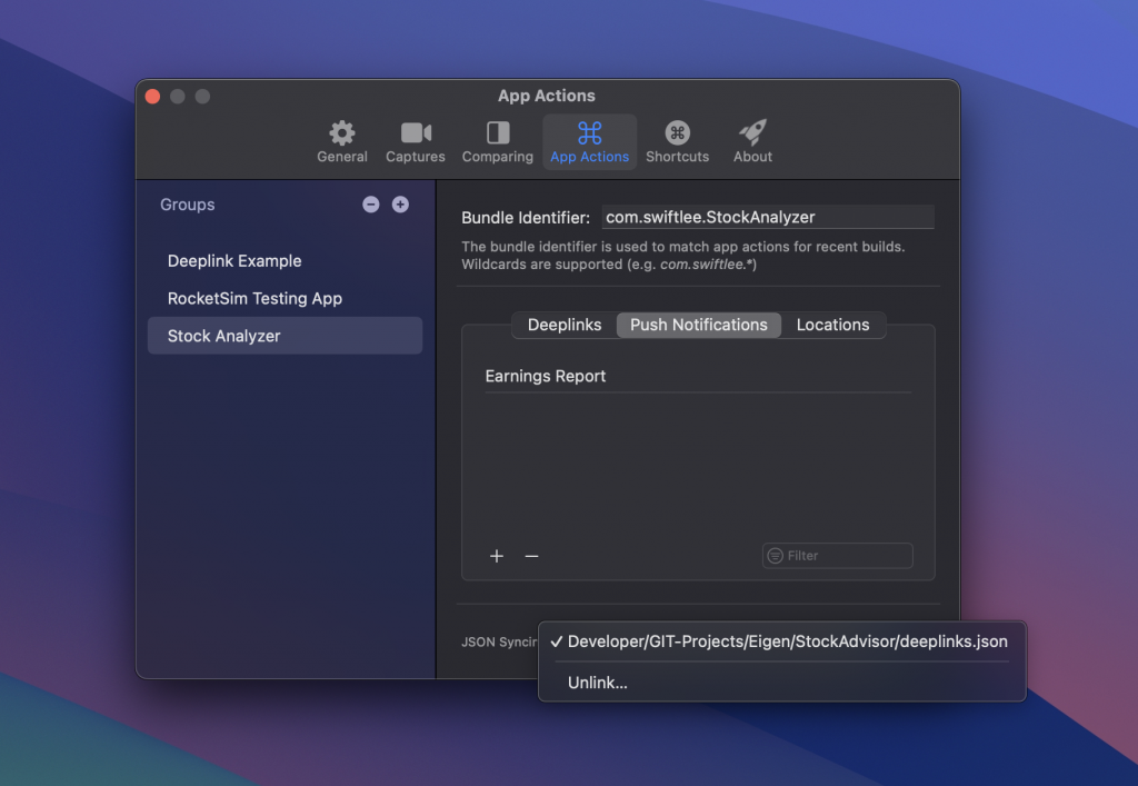 RocketSim allows you to share Push Notification configurations with your whole team.