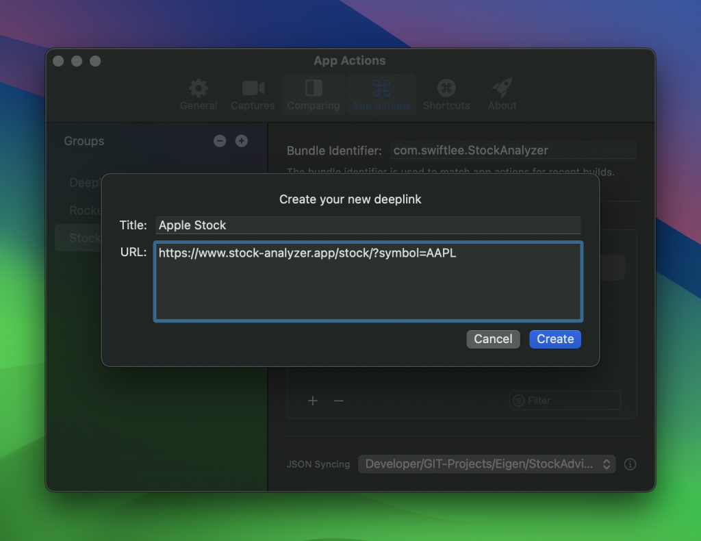 Configure Universal Links or deeplinks to test inside RocketSim.