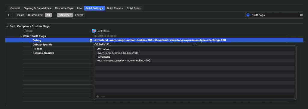 Xcode Type checking helps you identify slow-running pieces of code.