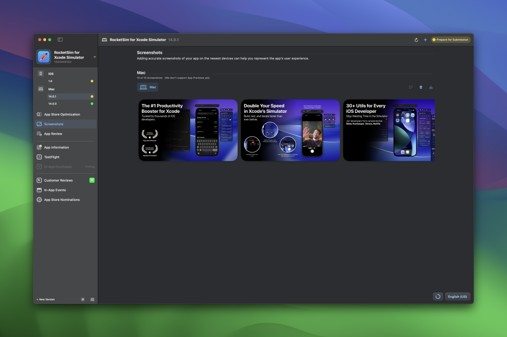 The App Store Screenshots after applying several improvements.
