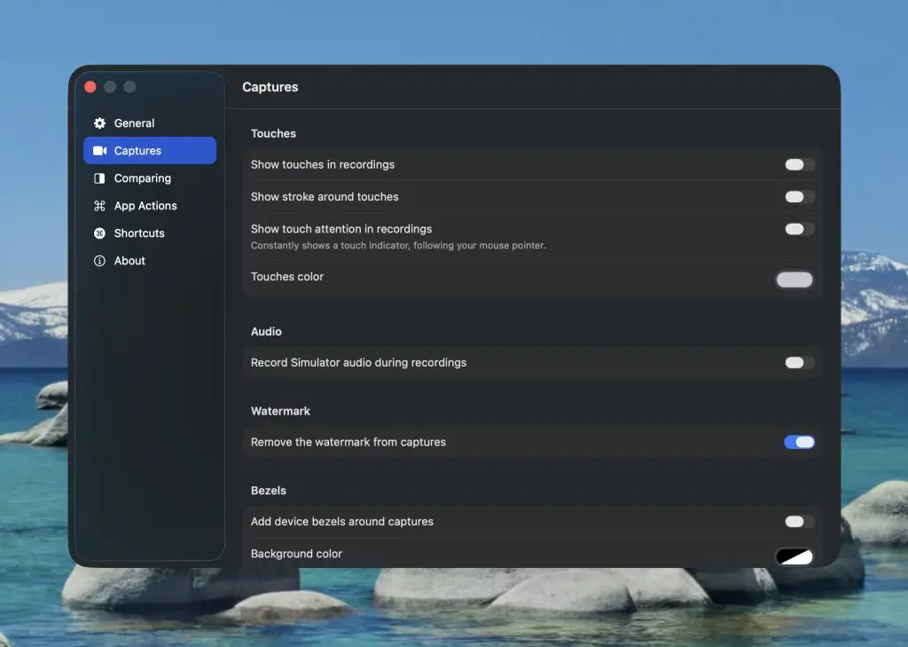 An example of a SwiftUI Form inside RocketSim that utilizes toggles.