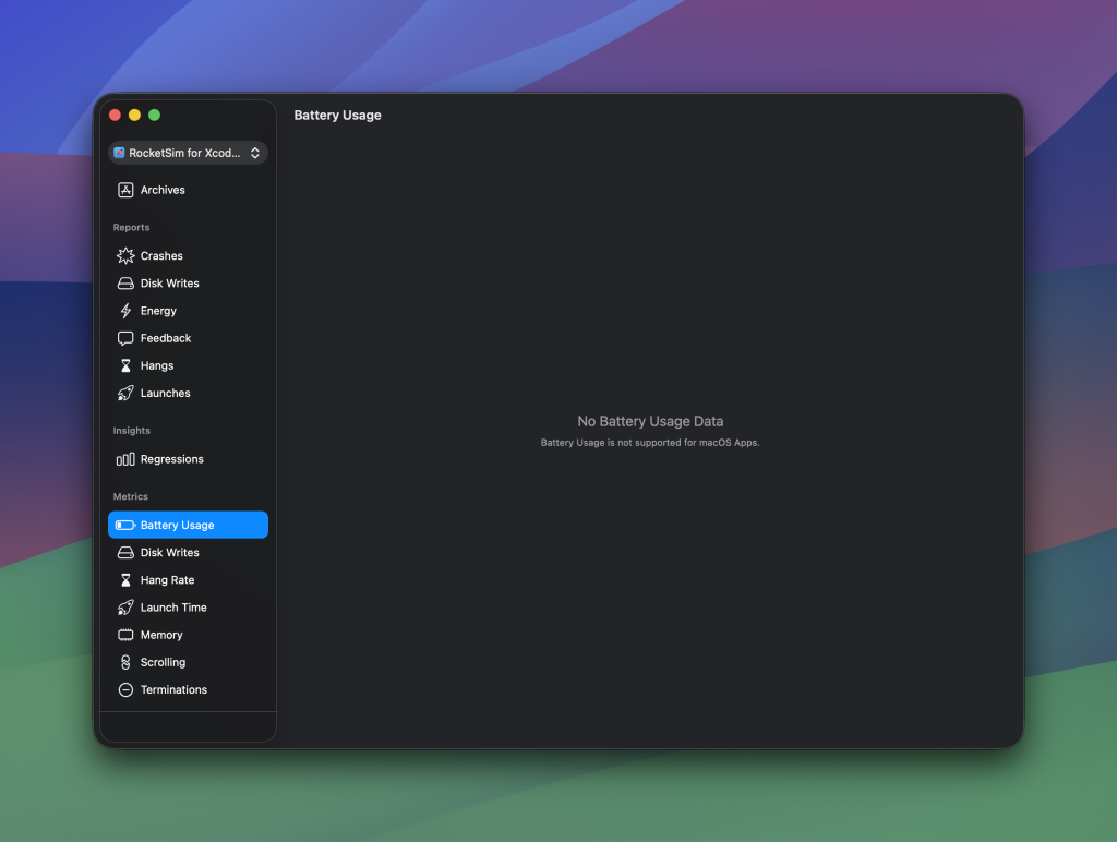 Battery Usage and Energy can be analyzed for releases inside Xcode's Organizer.