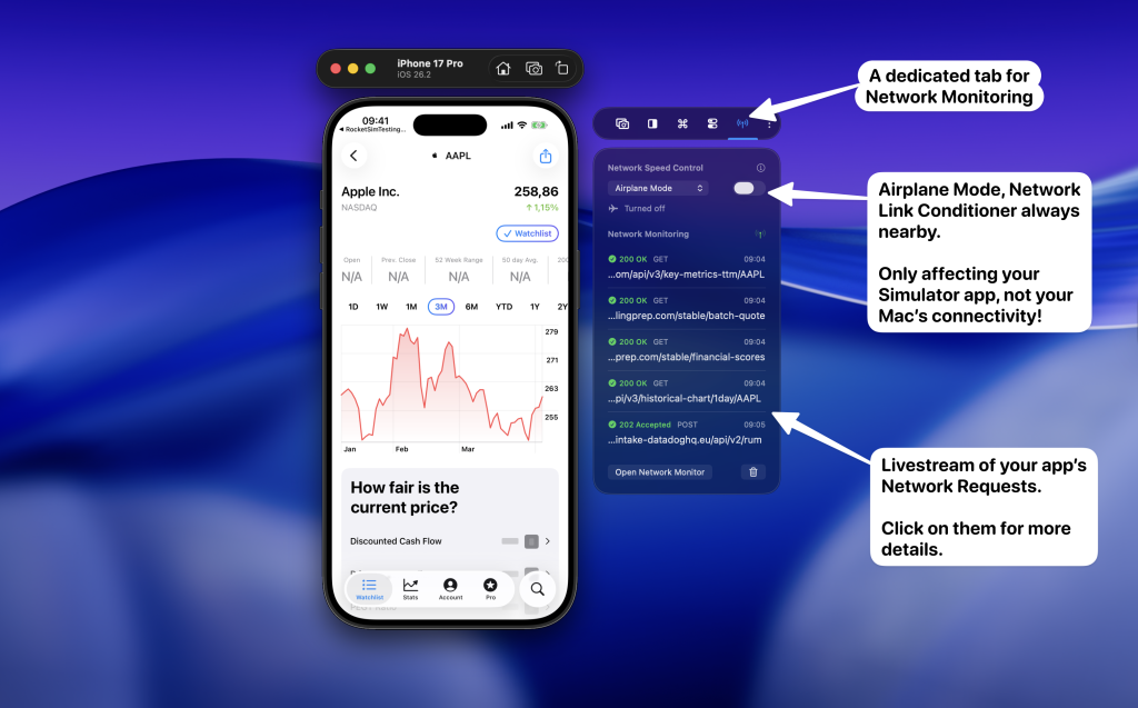 The Network Monitor and Network Speed Control now have a dedicated tab in the side window.