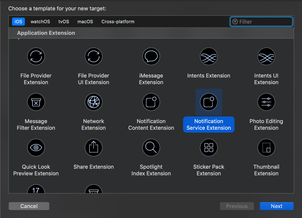 Creating a new Notification Service Extension