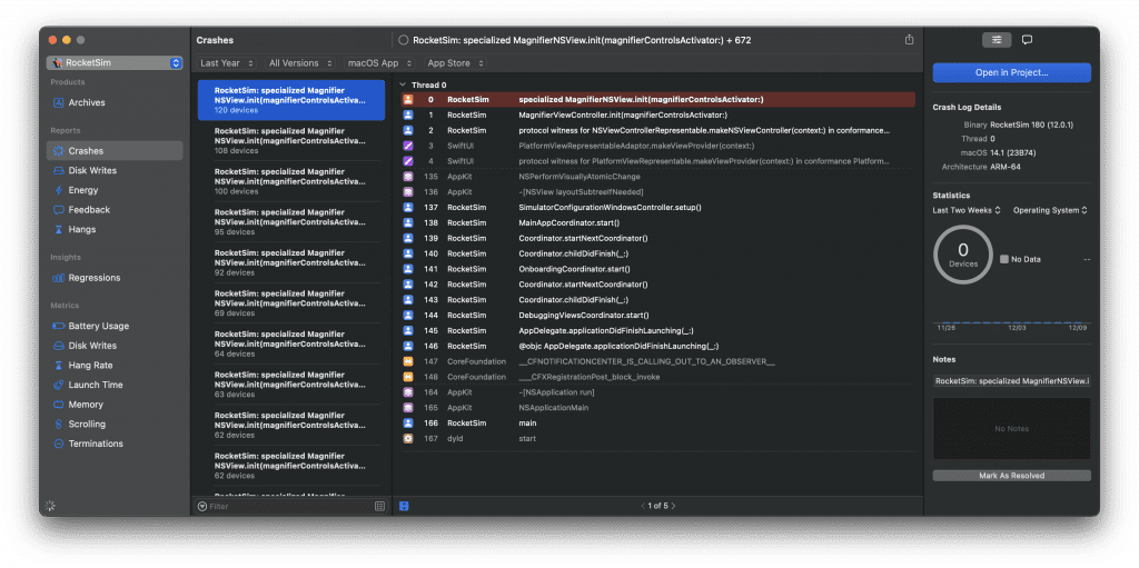 Xcode Organizer allows you to explore symbolicated crashes for your app.