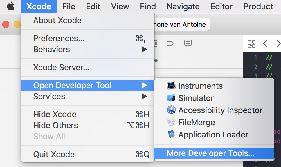 Xcode More Developer Tools