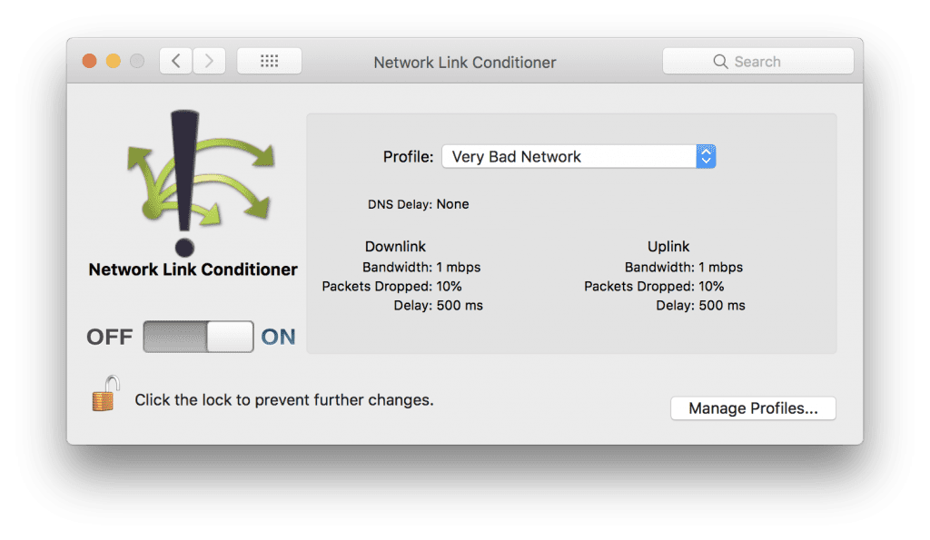 The Network Link Conditioner on MacOS