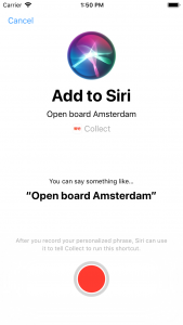Add to Siri support with a recording button
