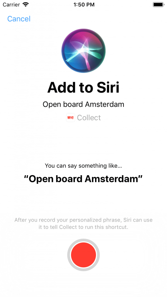 Add to Siri support with a recording button