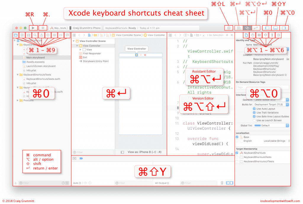 Xcode Shortcuts