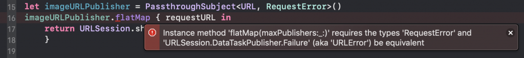 Error handling in Swift Combine using mapError