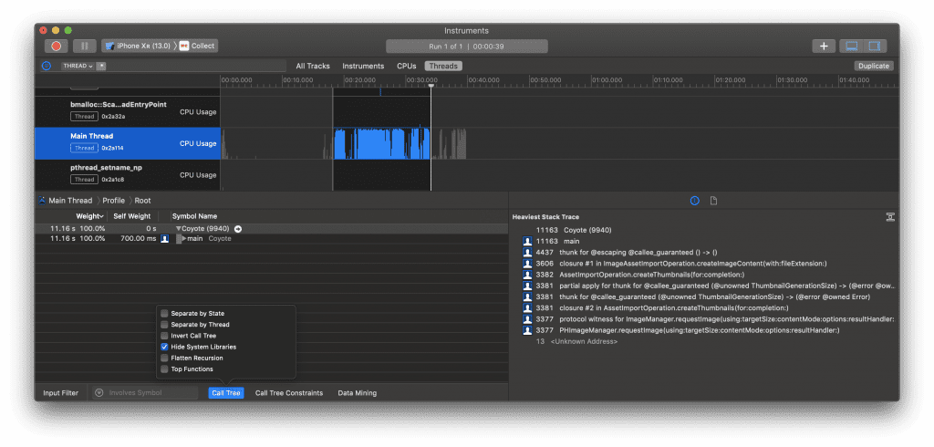 Hide system libraries in the detail area