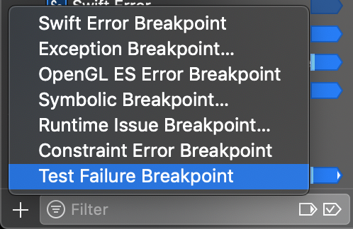 Adding a test failure breakpoint