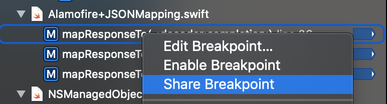 Sharing a breakpoint through GIT in Xcode