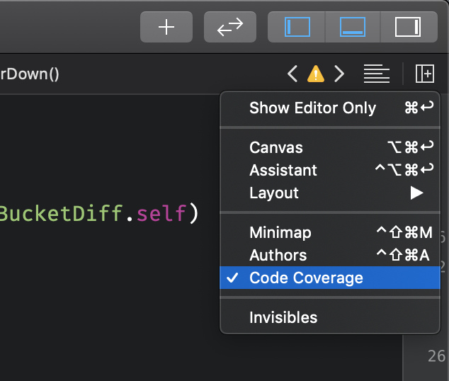 Enabling code coverage in the editor