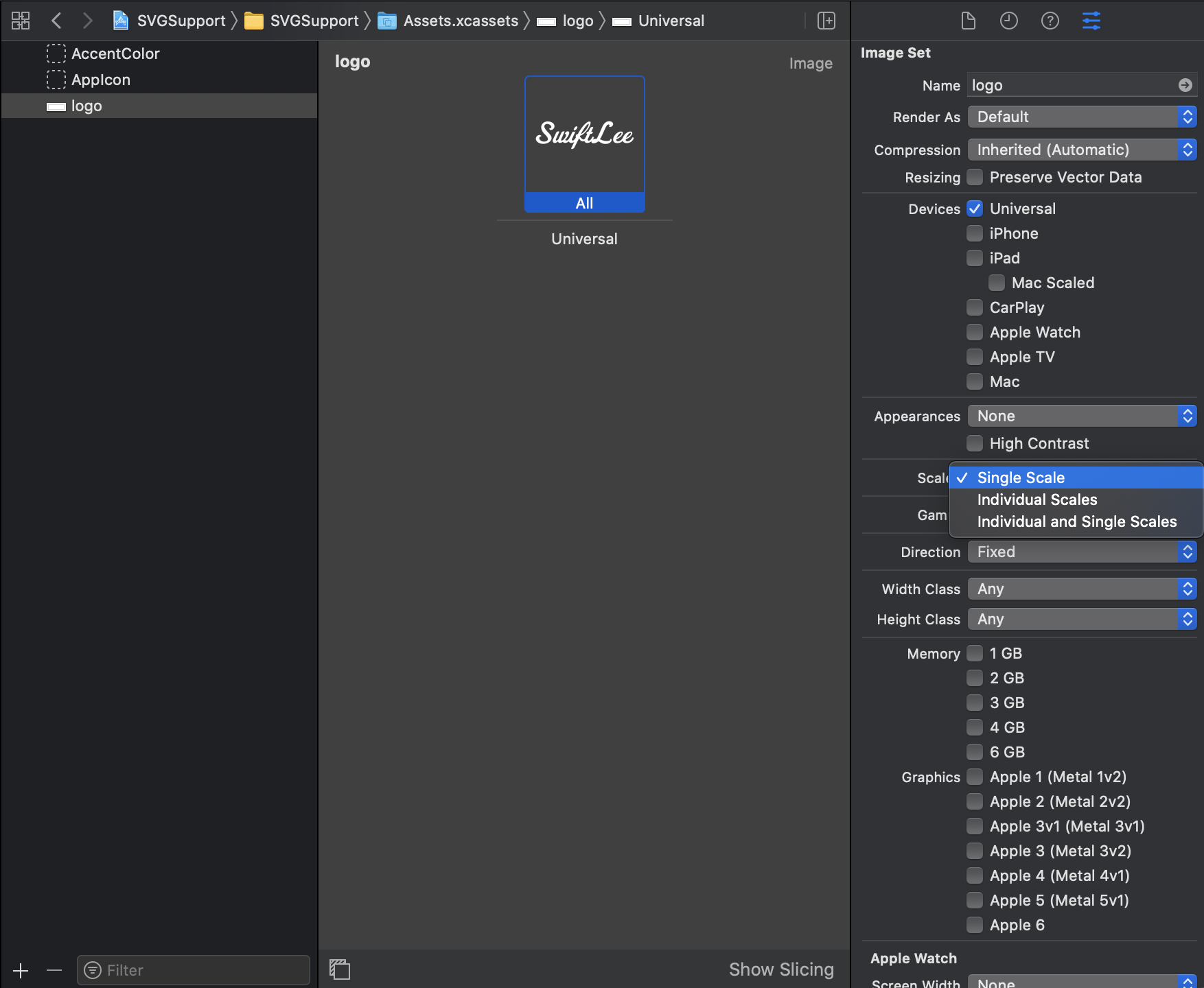 Download Svg Assets In Xcode For Single Scale Images Swiftlee