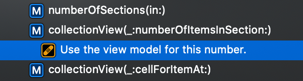 An example of a FIXME mark comment in Xcode.