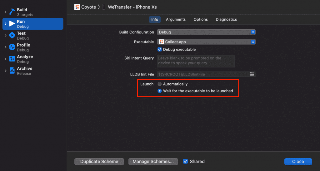 Waiting for the executable to be launched can be a way to test your continuation flow after a URLSession background task succeeds.