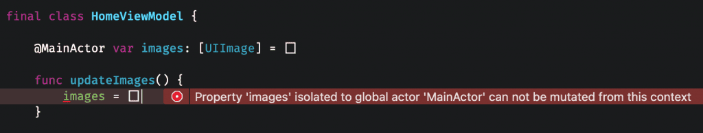 The MainActor attribute requirements are enforced by the compiler.