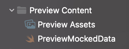 New Xcode projects contain a "Preview Assets" asset catalog by default.