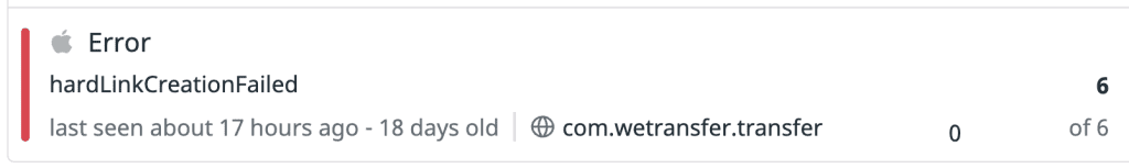 Using the Mirror API we now grouped similar errors by ignoring the associated value.