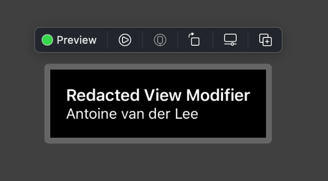 Our example view without any redacting view modifiers applied