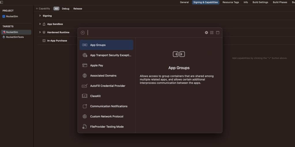 user defaults app group