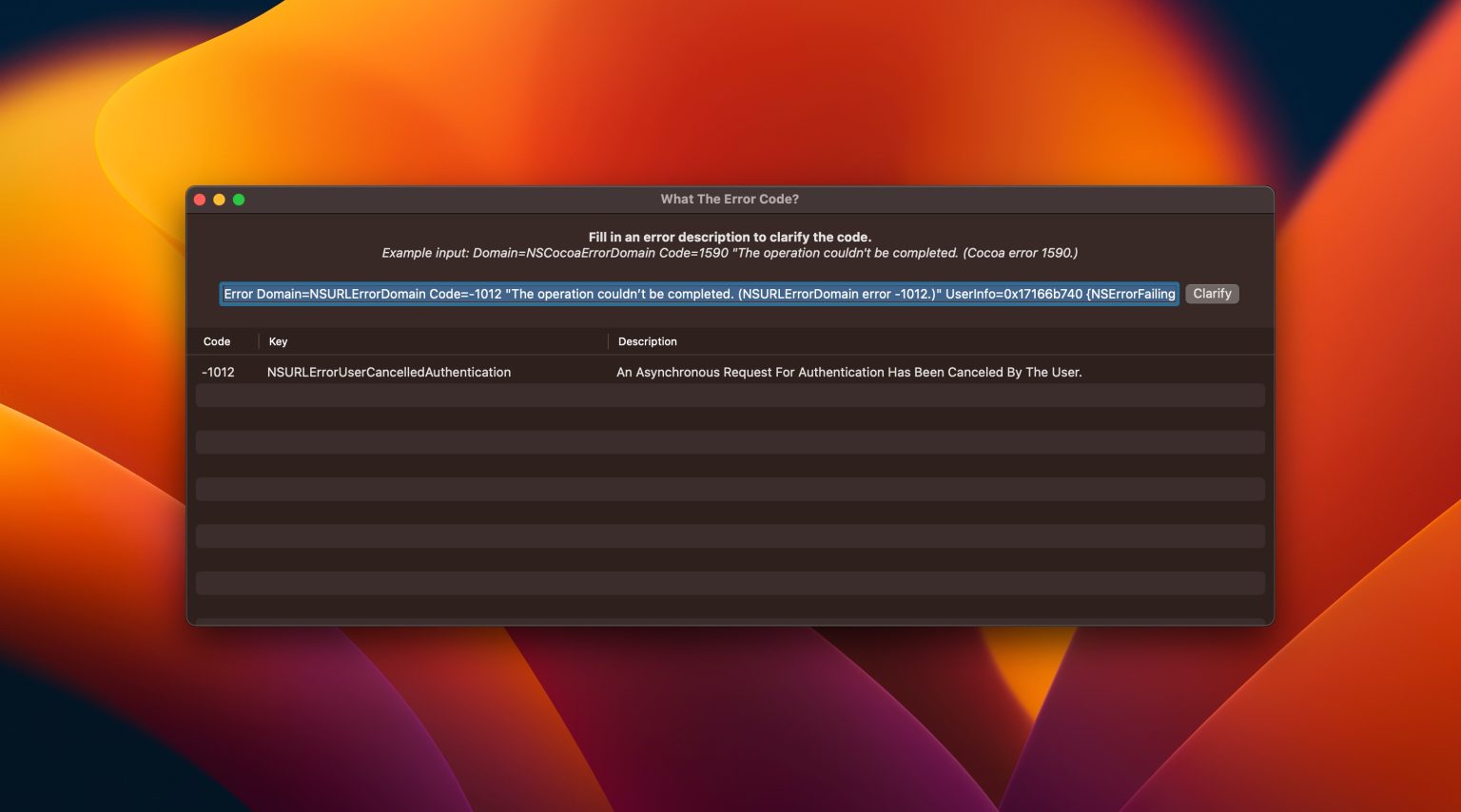 Error Description The operation couldn't be completed: solving errors in Swift
