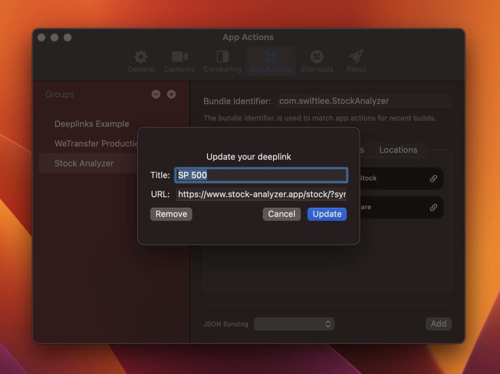 Configure the Universal Links to test inside RocketSim.