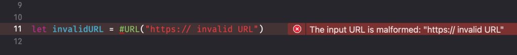 An example compile-time error emitted from our URL Macro.
