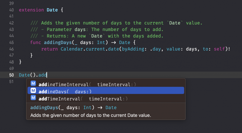 Extensions in Swift allow you to extend types, even when you don't have source code access.