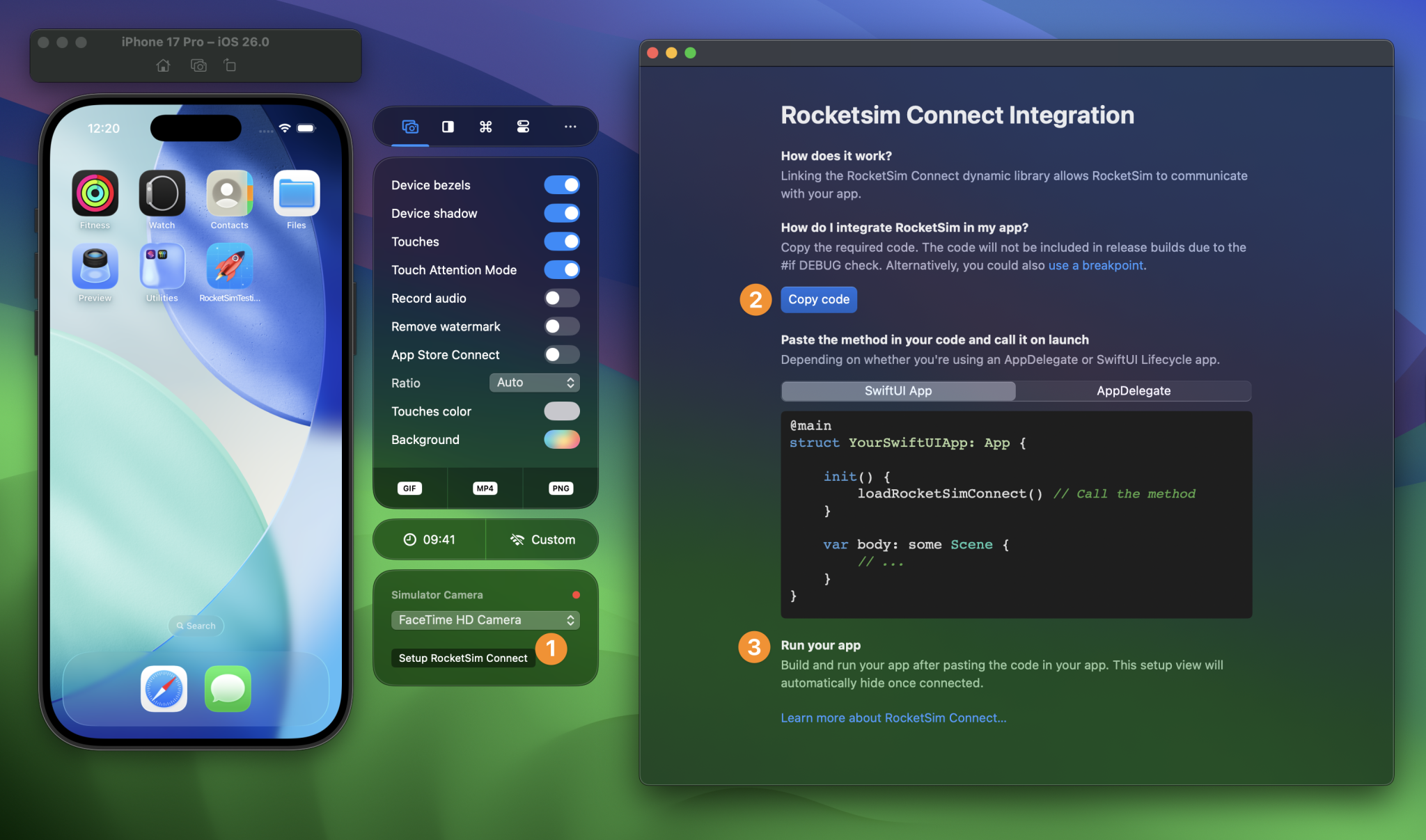 Simulator Camera support requires you to integrate RocketSim Connect.